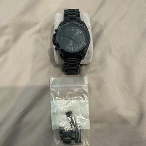 Michael Kors Black Stainless Steel Chronograph Bracelet Watch - All Black